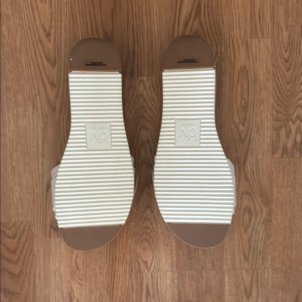 White Slide Sandals with Buckle - Picture 2 of 3